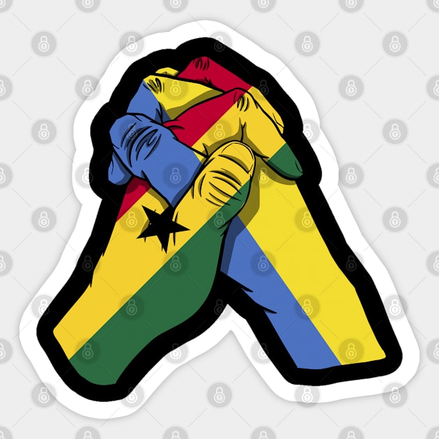 Ghana and Ukraine Flags Holding Hands Ukraine Ghana Roots Sticker by BramCrye